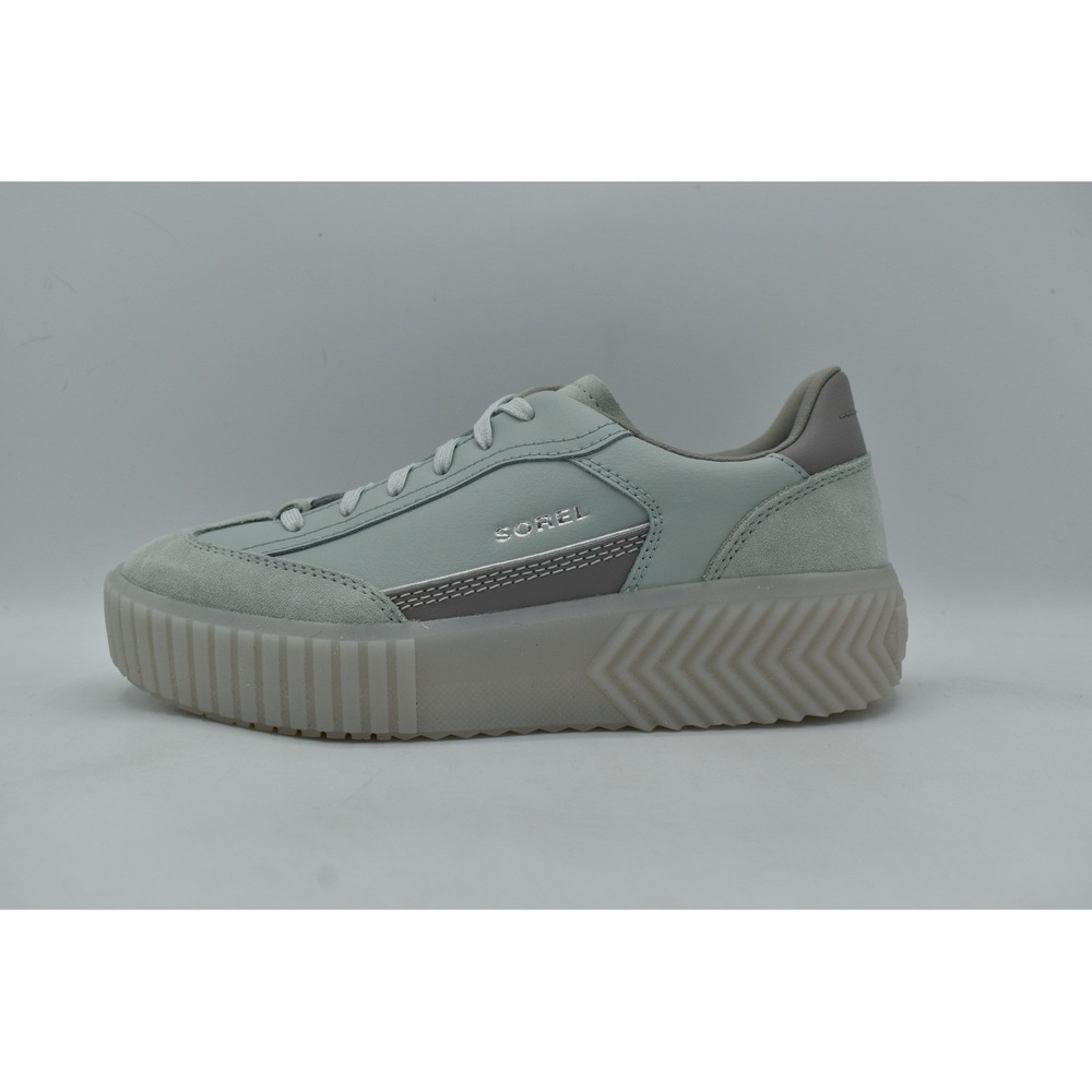 Sorel ONA Ave T-Toe Sneaker Womens 7.5 Cool Green Chrome Grey New Platform Suede - Picture 8 of 12